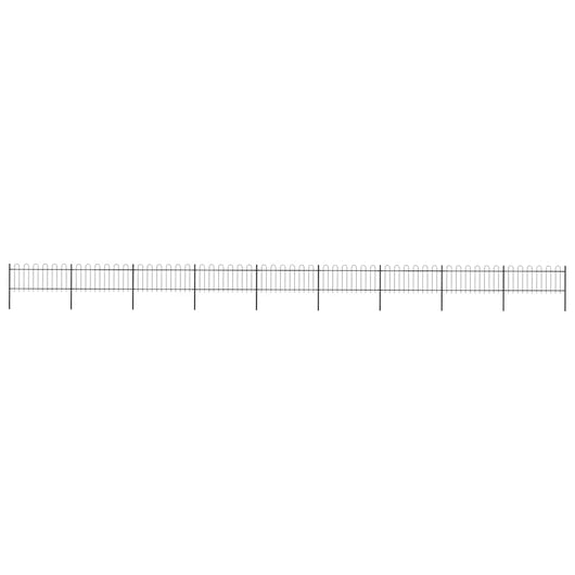 Recinzione da Giardino Punta Tonda 15,3x0,8m Acciaio Nera cod mxl 7585