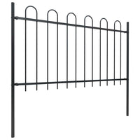 Recinzione da Giardino con Punta Tonda in Acciaio 8,5x1m Nera cod mxl 22651