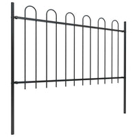 Recinzione da Giardino Punta Tonda Acciaio 11,9x1 m Nera cod mxl 20128