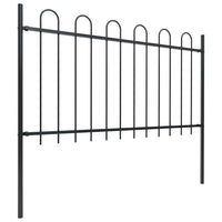 Recinzione da Giardino con Punta Tonda in Acciaio 13,6x1 m Nera cod mxl 20133
