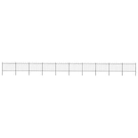 Recinzione da Giardino con Punta Tonda Acciaio 17x1,2m Nera