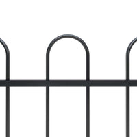 Recinzione da Giardino con Parte Superiore ad Anello in Acciaio 537x150 cm Nera 277676