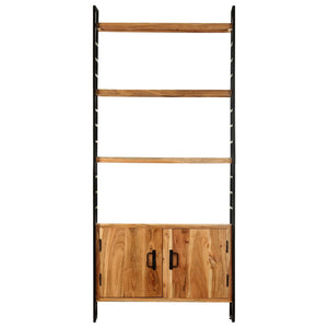 Libreria a 4 Livelli 80x30x180 cm in Legno di Mango Grezzo