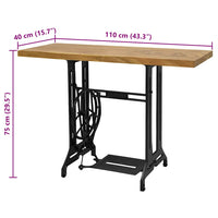 Tavolo Consolle Stile Macchina da Cucire 110x40x75 cm 285208