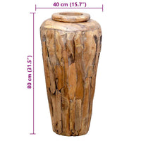 Vaso Decorativo 40x80 cm in Legno Massello di Teak