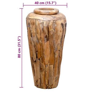 Vaso Decorativo 40x80 cm in Legno Massello di Teak
