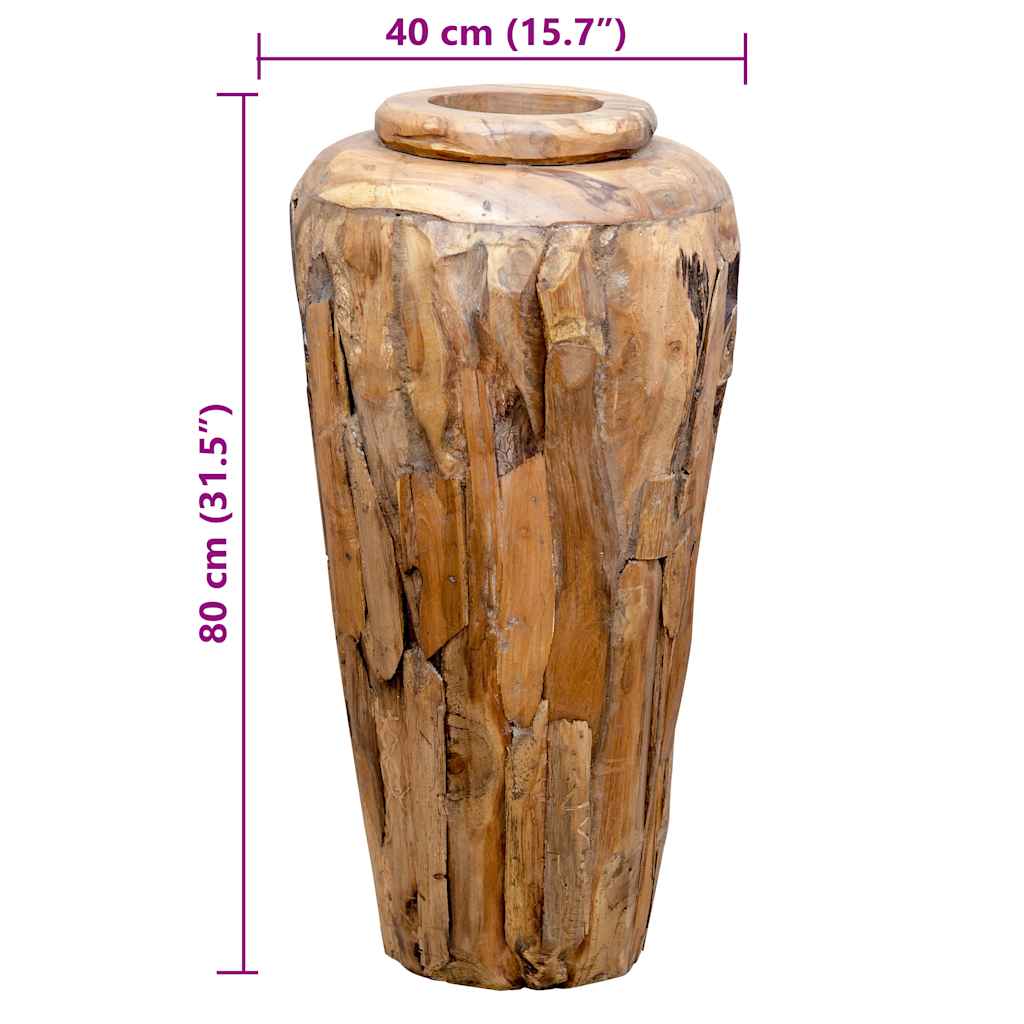 Vaso Decorativo 40x80 cm in Legno Massello di Teak 285210