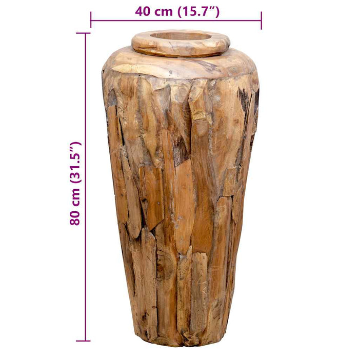 Vaso Decorativo 40x80 cm in Legno Massello di Teak 285210