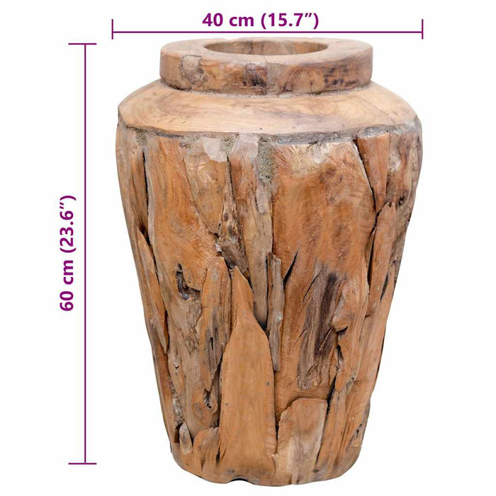 Vaso Decorativo 40x60 cm in Legno Massello di Teak 285211