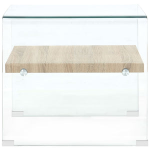 Tavolino da CaffÃ¨ Trasparente 50x50x45 cm in Vetro Temperato cod mxl 15780