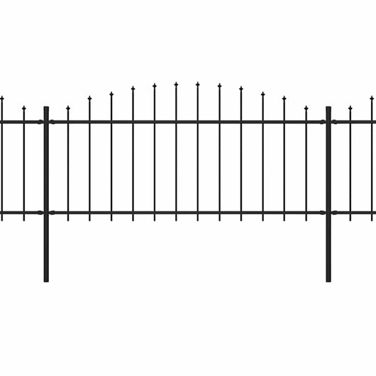 Recinzione Giardino Punta Lancia (0,5-0,75)x10,2m Acciaio Nera