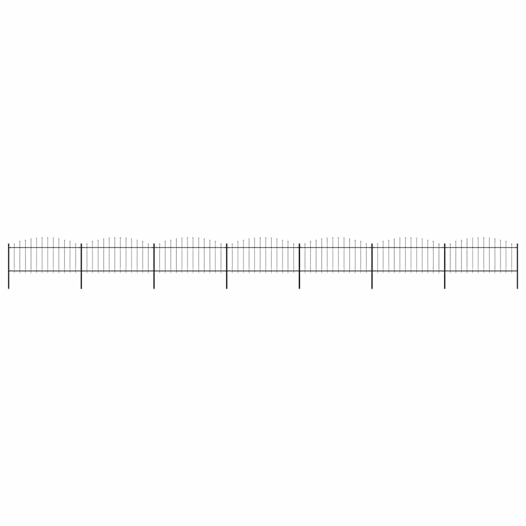 Recinzione Giardino Punta Lancia (0,5-0,75)x11,9m Acciaio Nera