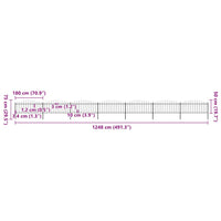 Recinzione Giardino Punta Lancia (0,5-0,75)x11,9m Acciaio Nera