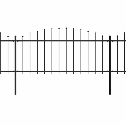 Recinzione Giardino Punta Lancia (0,5-0,75)x13,6m Acciaio Nera