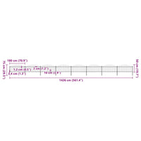 Recinzione Giardino Punta Lancia (0,5-0,75)x13,6m Acciaio Nera