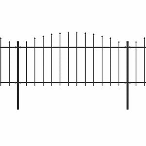 Recinzione Giardino Punta Lancia (0,5-0,75)x17m Acciaio Nera