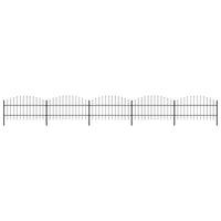 Recinzione Giardino Punta a Lancia (0,75-1)x8,5m Acciaio Nera