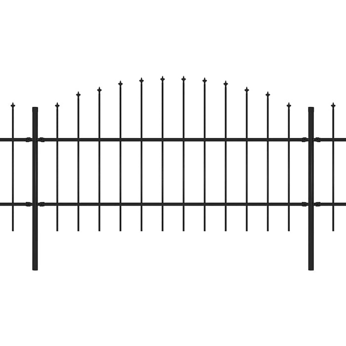 Recinzione Giardino Punta a Lancia (0,75-1)x8,5m Acciaio Nera