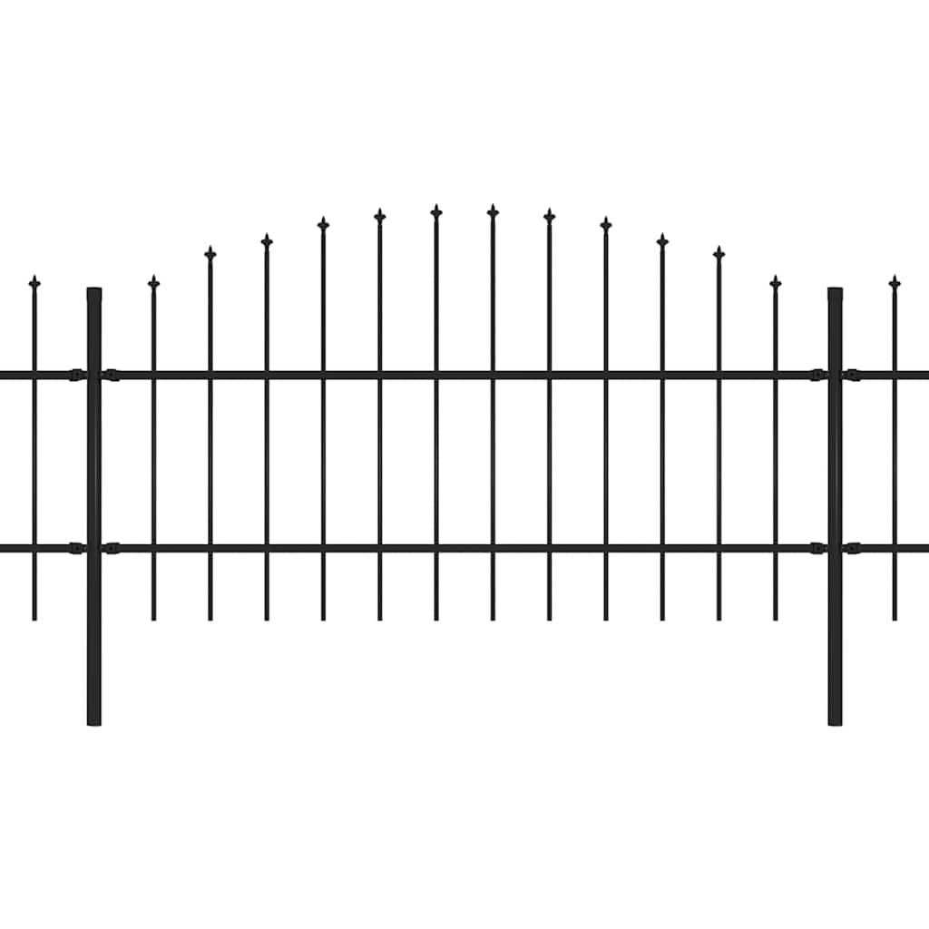 Recinzione Giardino Punta Lancia (0,75-1)x10,2m Acciaio Nera