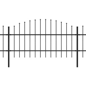 Recinzione Giardino Punta Lancia (0,75-1)x10,2m Acciaio Nera