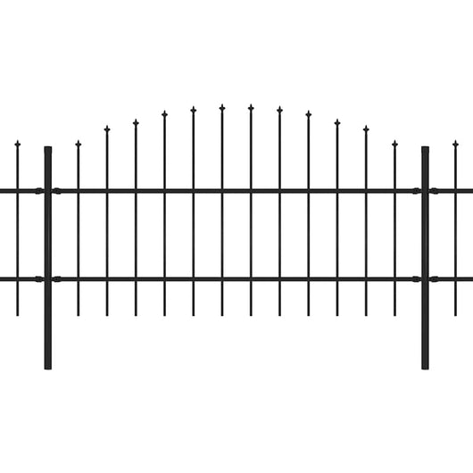 Recinzione Giardino Punta Lancia (0,75-1)x10,2m Acciaio Nera