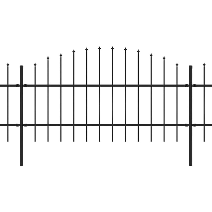 Recinzione Giardino Punta Lancia (0,75-1)x10,2m Acciaio Nera