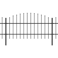 Recinzione Giardino Punta Lancia (0,75-1)x11,9m Acciaio Nera
