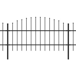 Recinzione Giardino Punta Lancia (0,75-1)x11,9m Acciaio Nera