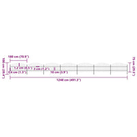 Recinzione Giardino Punta Lancia (0,75-1)x11,9m Acciaio Nera