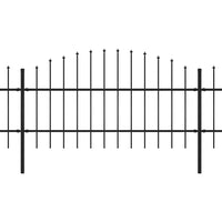 Recinzione Giardino Punta a Lancia (0,75-1)x13,6m Acciaio Nera