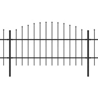 Recinzione Giardino Punta Lancia (0,75-1)x17m Acciaio Nera