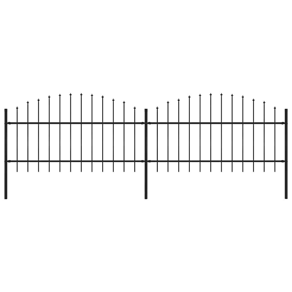 Recinzione Giardino Punta a Lancia (1-1,25)x3,4m Acciaio Nero cod mxl 22641