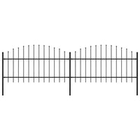 Recinzione Giardino Punta a Lancia (1-1,25)x3,4m Acciaio Nero cod mxl 22641