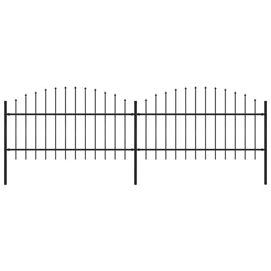 Recinzione Giardino Punta a Lancia (1-1,25)x3,4m Acciaio Nero cod mxl 22641