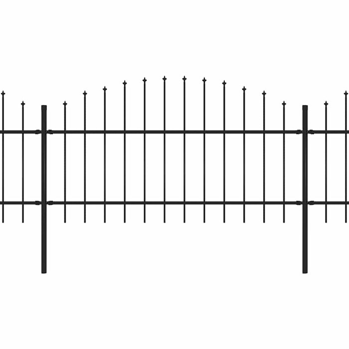 Recinzione Giardino Punta a Lancia (1-1,25)x3,4m Acciaio Nero cod mxl 22641