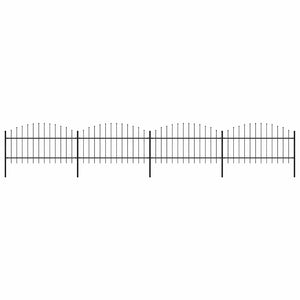 Recinzione Giardino Punta a Lancia (1-1,25)x6,8m Acciaio Nero cod mxl 22653