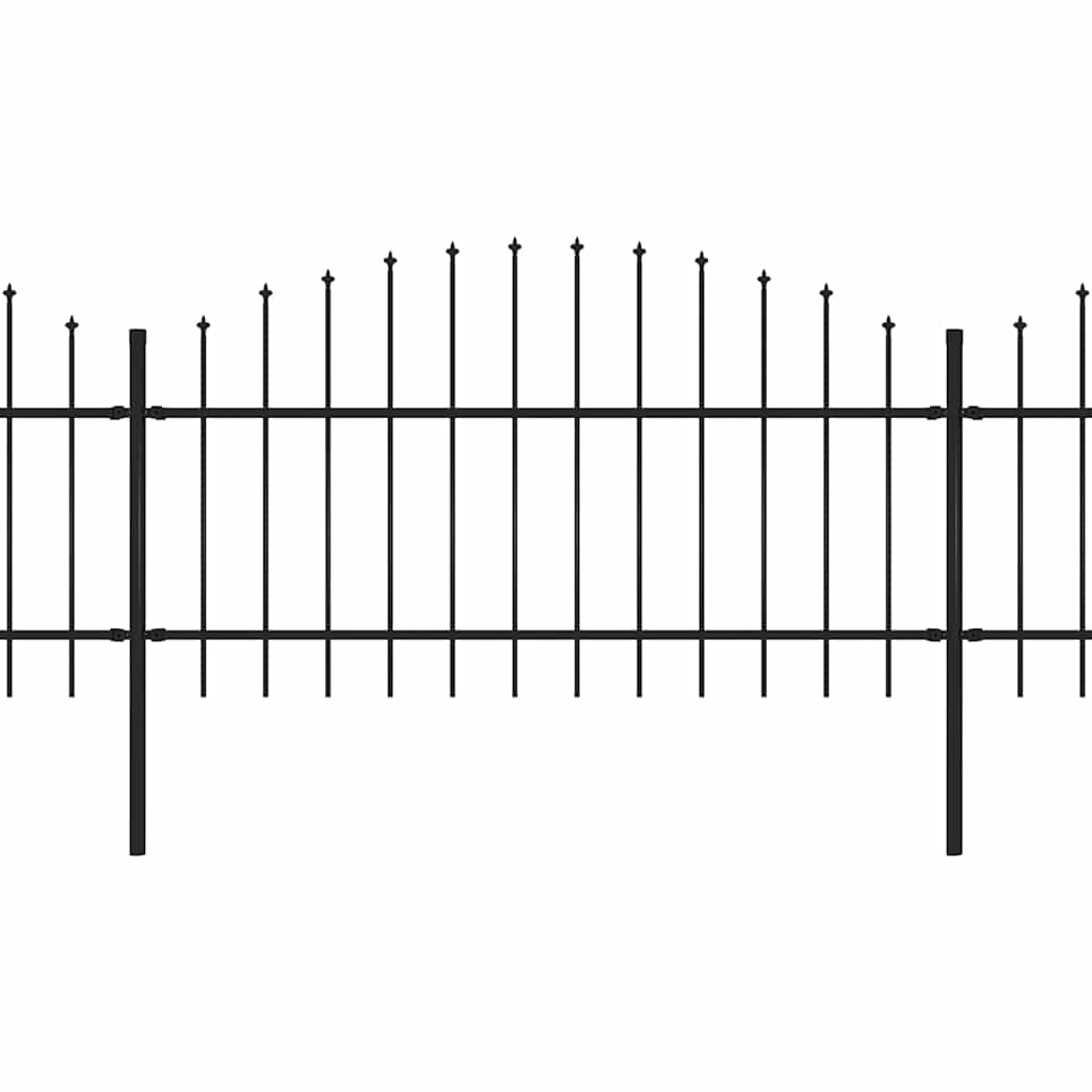 Recinzione Giardino Punta a Lancia(1-1,25)x13,6m Acciaio Nero cod mxl 22645