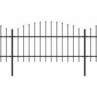 Recinzione Giardino Punta a Lancia(1-1,25)x13,6m Acciaio Nero cod mxl 22645