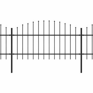 Recinzione Giardino Punta a Lancia(1-1,25)x13,6m Acciaio Nero cod mxl 22645