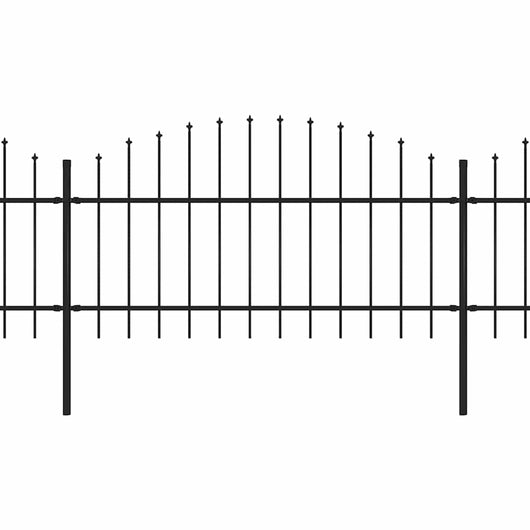 Recinzione Giardino Punta a Lancia(1-1,25)x13,6m Acciaio Nero cod mxl 22645
