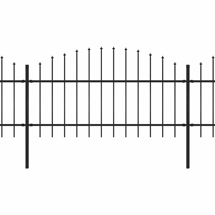 Recinzione Giardino Punta a Lancia(1-1,25)x13,6m Acciaio Nero cod mxl 22645