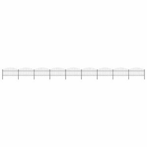 Recinzione Giardino Punta a Lancia (1-1,25)x15,3cm Acciaio Nero cod mxl 22640