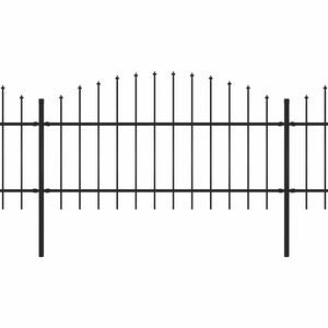 Recinzione Giardino Punta a Lancia (1-1,25)x17m Acciaio Nera cod mxl 22647