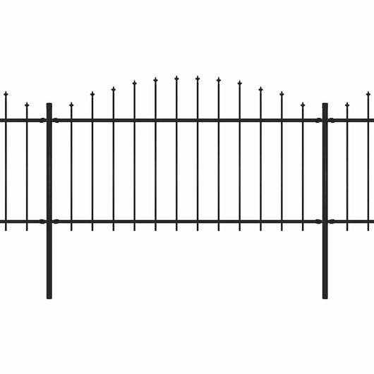 Recinzione Giardino Punta a Lancia (1,25-1,5)x5,1m Acciaio Nera cod mxl 12115