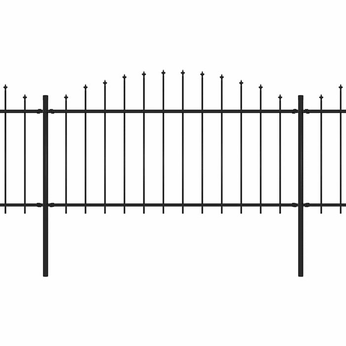 Recinzione Giardino Punta a Lancia (1,25-1,5)x3,4m Acciaio Nero