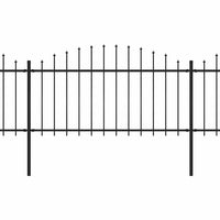 Recinzione Giardino Punta Lancia (1,25-1,5)x10,2m Acciaio Nera cod mxl 12090
