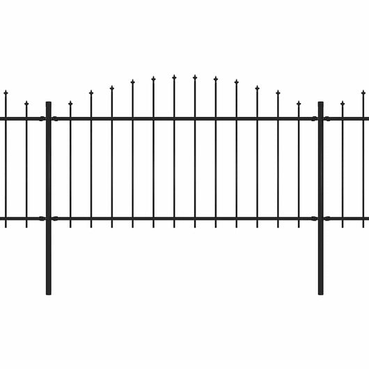 Recinzione Giardino Punta Lancia (1,25-1,5)x10,2m Acciaio Nera cod mxl 12090