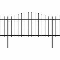Recinzione Giardino Punta a Lancia(1,25-1,5)x13,6m Acciaio Nero cod mxl 12118
