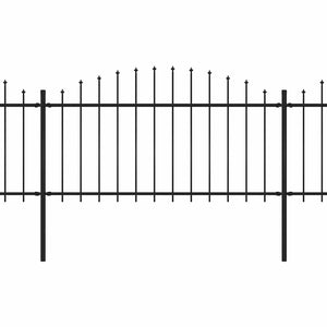 Recinzione Giardino Punta a Lancia(1,25-1,5)x13,6m Acciaio Nero cod mxl 12118