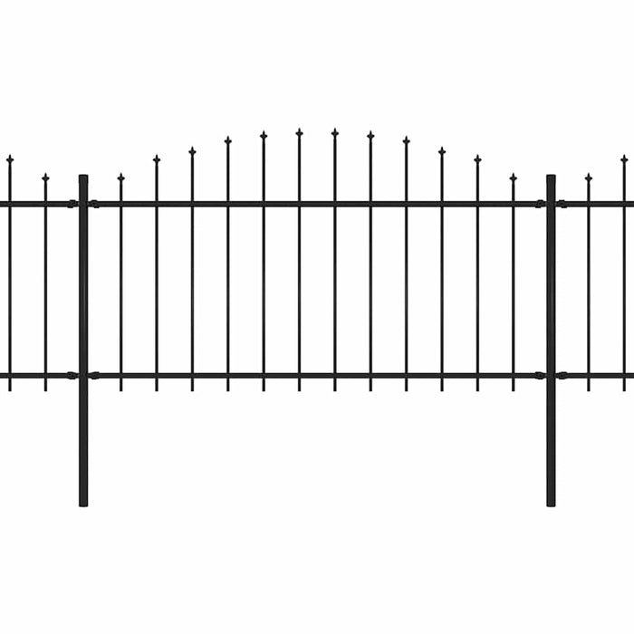 Recinzione Giardino Punta a Lancia(1,25-1,5)x13,6m Acciaio Nero cod mxl 12118